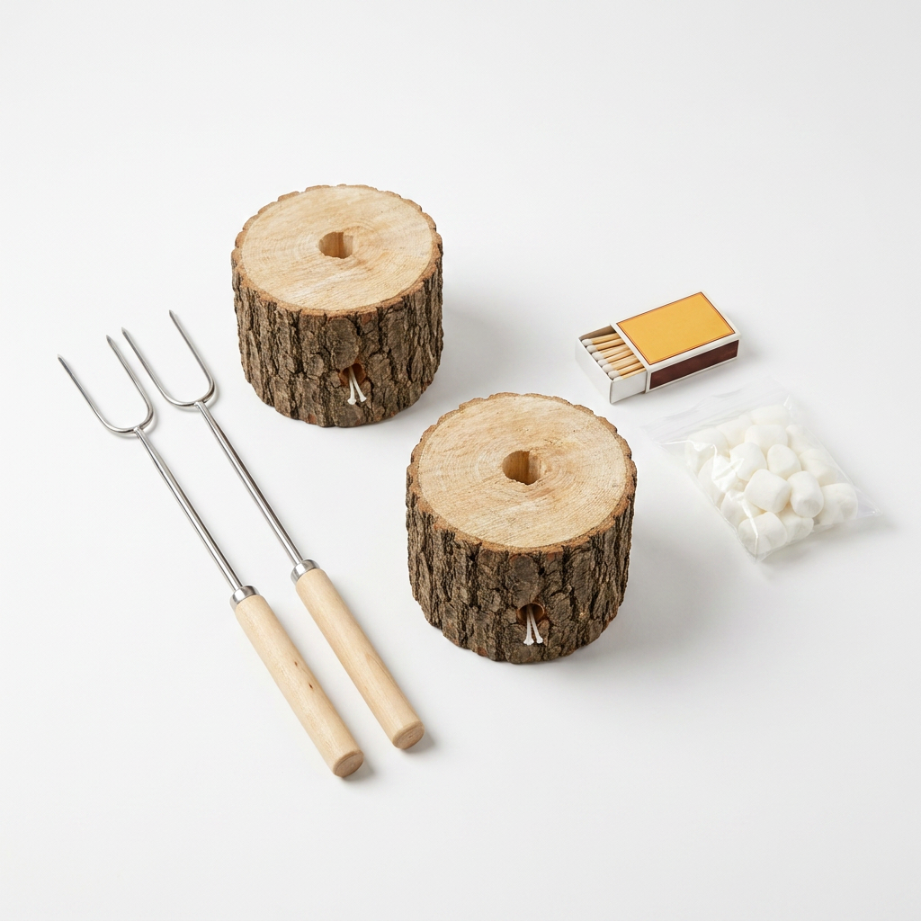 Pärchen-Paket — 2 Fackeln, Röststäbe, Zündhölzer, Marshmallows