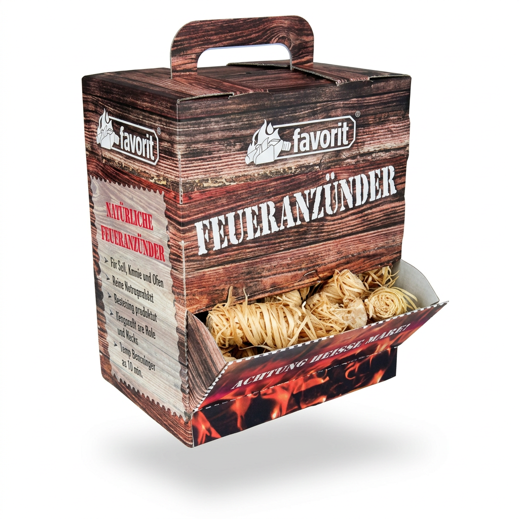 Feueranzünder-Box — Original-Box mit 100 Stück Zündwolle