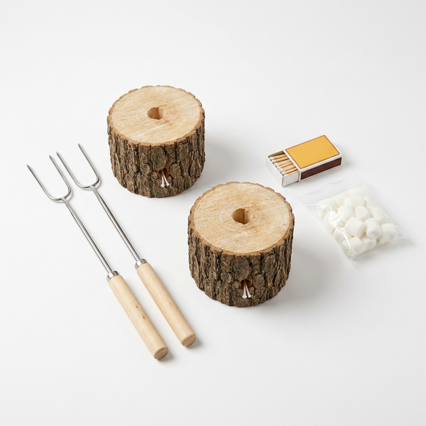 Pärchen-Paket — 2 Fackeln, Röststäbe, Zündhölzer, Marshmallows