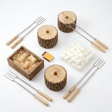 Freunde-Paket — 4 Fackeln, Röststäbe, Anzünder, Marshmallows
