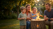 Stockbrot & Marshmallows mit Bambus-Spießen am Feuer